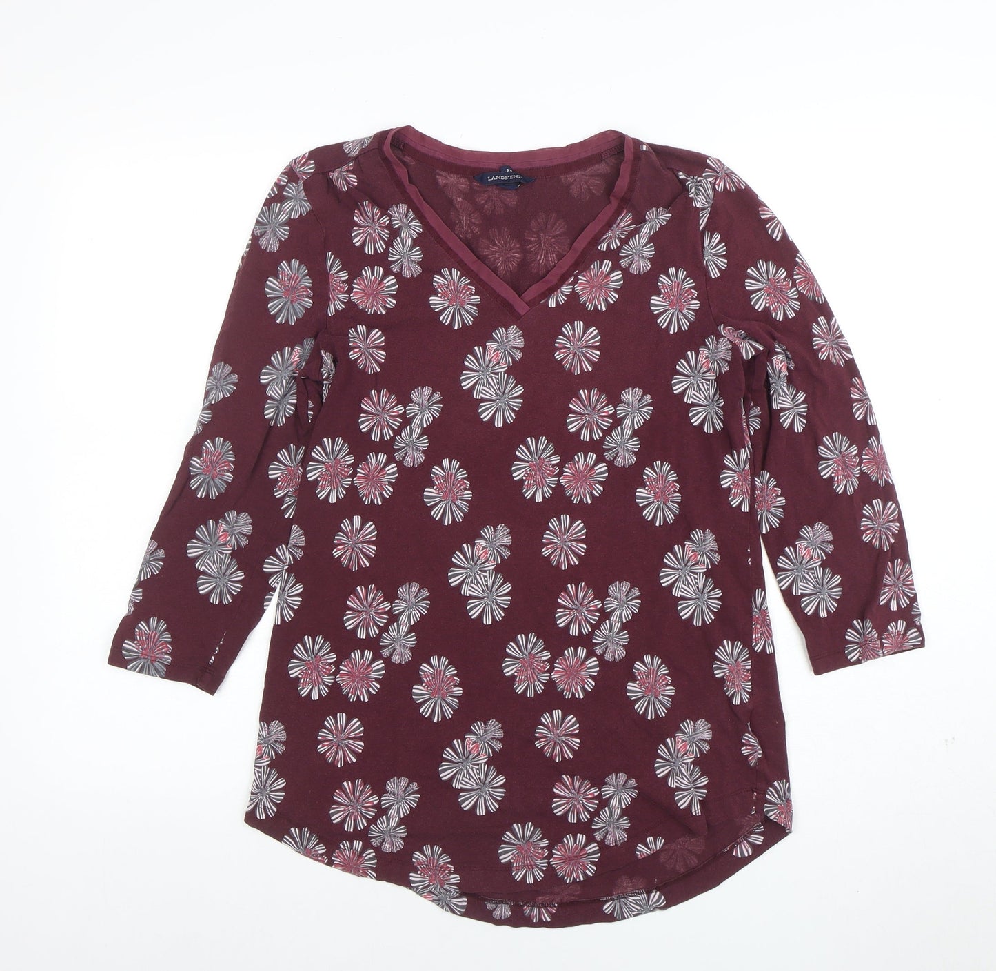Womens UK Size S Lands' End Red Tunic T-Shirt