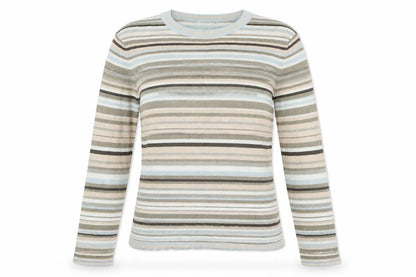 Jaeger Women's Multicoloured Striped Cotton Jumper Size M