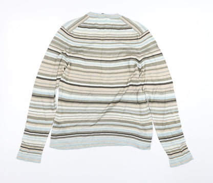 Jaeger Women's Multicoloured Striped Cotton Jumper Size M