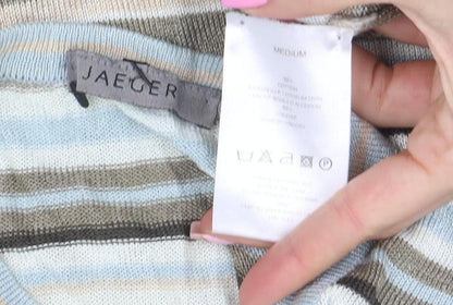 Jaeger Women's Multicoloured Striped Cotton Jumper Size M