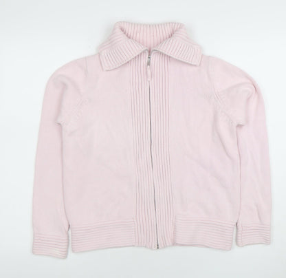 Womens UK Size 14 Marks and Spencer Pink Full Zip Jumper
