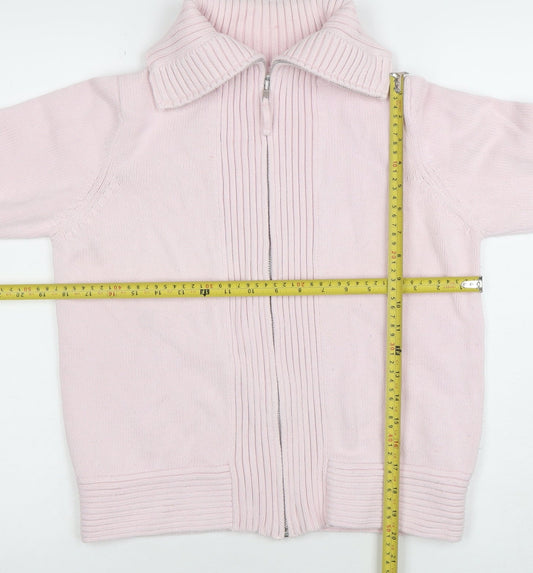 Womens UK Size 14 Marks and Spencer Pink Full Zip Jumper