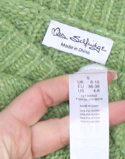 Womens UK Size S Miss Selfridge Green Pullover Jumper