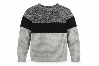 River Island Men's Grey Chunky-Knit Acrylic Pullover Jumper 2XL