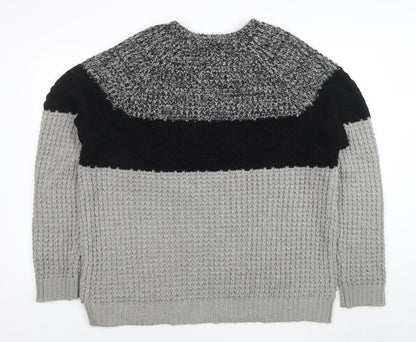 River Island Men's Grey Chunky-Knit Acrylic Pullover Jumper 2XL