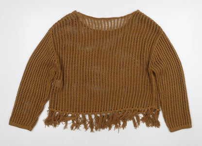 Womens UK Size XL Encuentro Brown Pullover Jumper