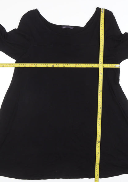 Marks and Spencer Women Black Size 16 Jersey A-Line Dress