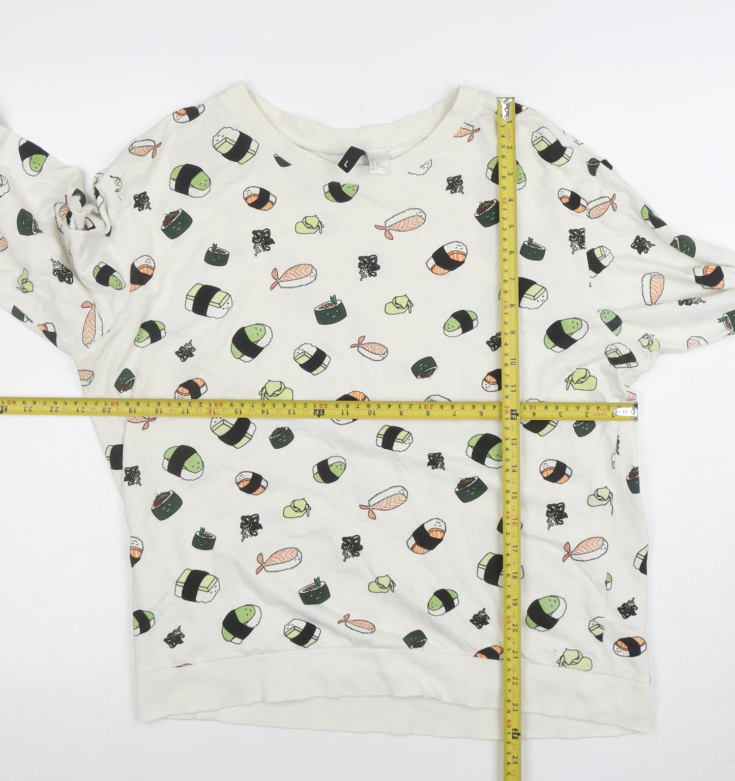 Womens UK Size L H&M White Pullover Sweatshirt