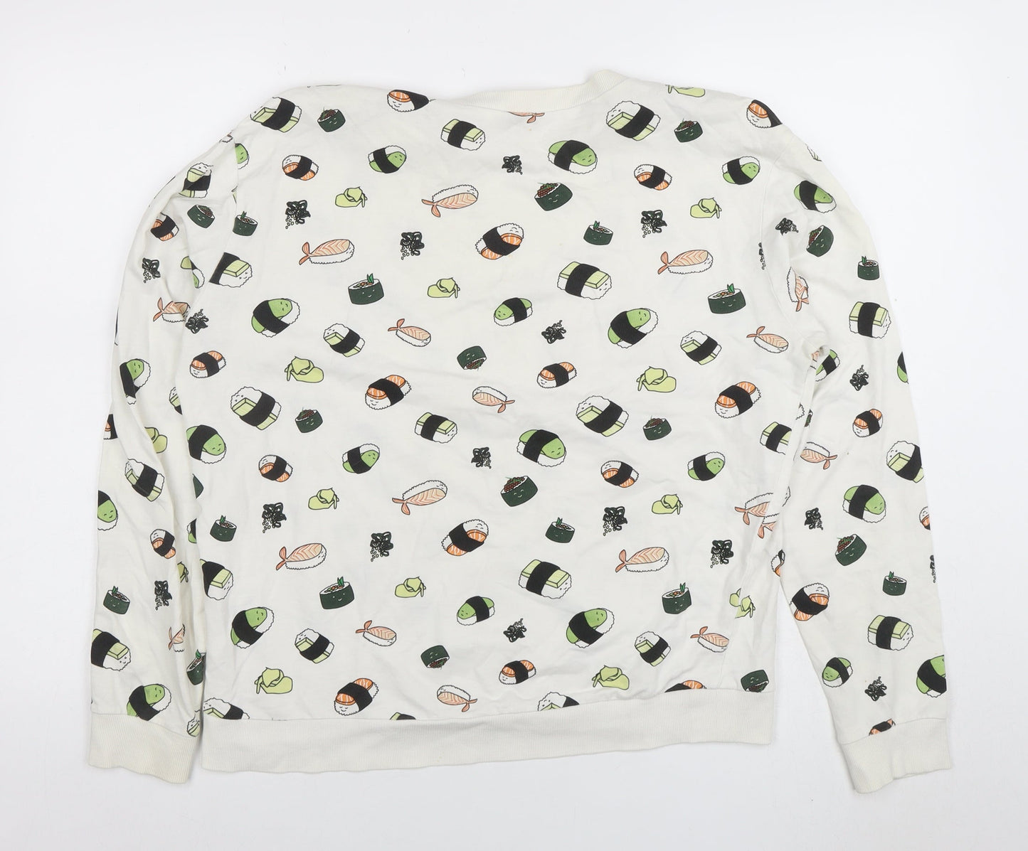 Womens UK Size L H&M White Pullover Sweatshirt