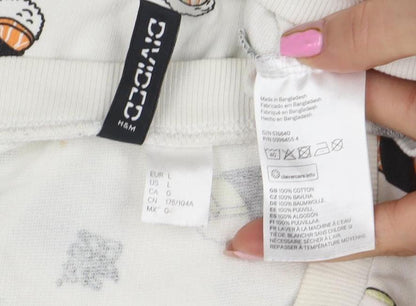 Womens UK Size L H&M White Pullover Sweatshirt