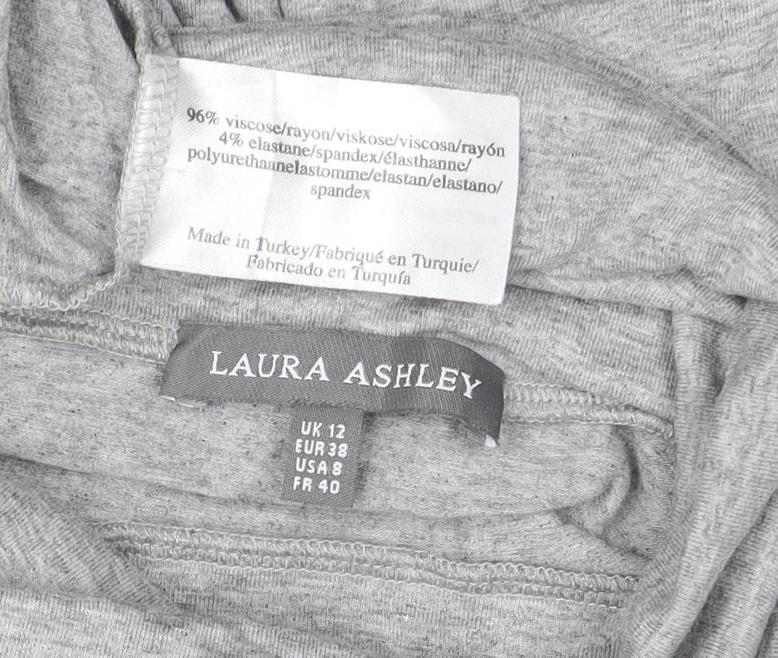 Womens UK Size 12 Laura Ashley Grey Basic Blouse