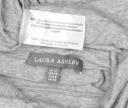 Womens UK Size 12 Laura Ashley Grey Basic Blouse