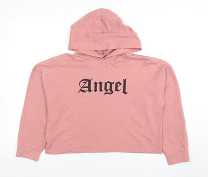Womens UK Size L LDR Woman Pink Pullover Hoodie