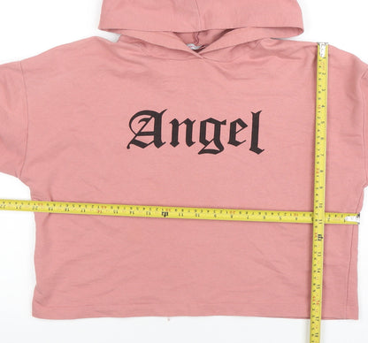 Womens UK Size L LDR Woman Pink Pullover Hoodie