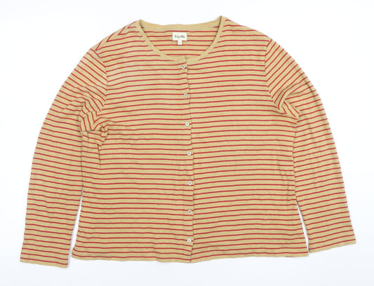 Womens UK Size L Viyella Beige Cardigan Jumper