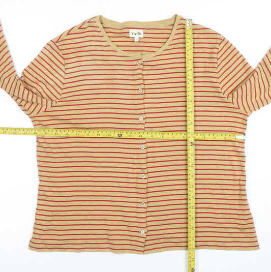 Womens UK Size L Viyella Beige Cardigan Jumper