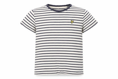 Lyle & Scott Boys Blue Striped Cotton T-Shirt 14-15 Years Regular Fit
