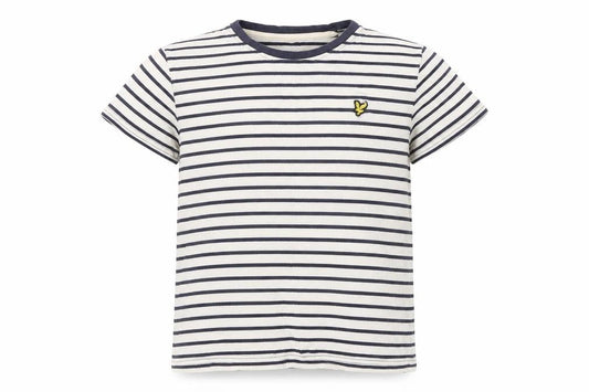 Lyle & Scott Boys Blue Striped Cotton T-Shirt 14-15 Years Regular Fit
