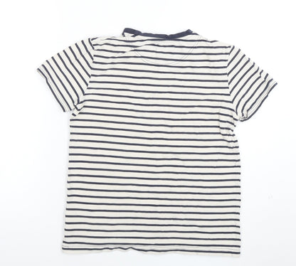 Lyle & Scott Boys Blue Striped Cotton T-Shirt 14-15 Years Regular Fit