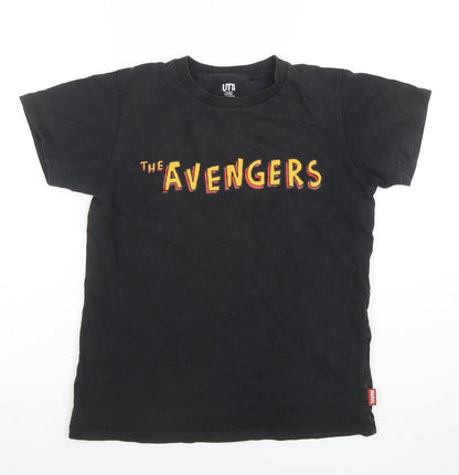 Uniqlo Kids Marvel Avengers Black Short Sleeve T-Shirt 11-12 Years