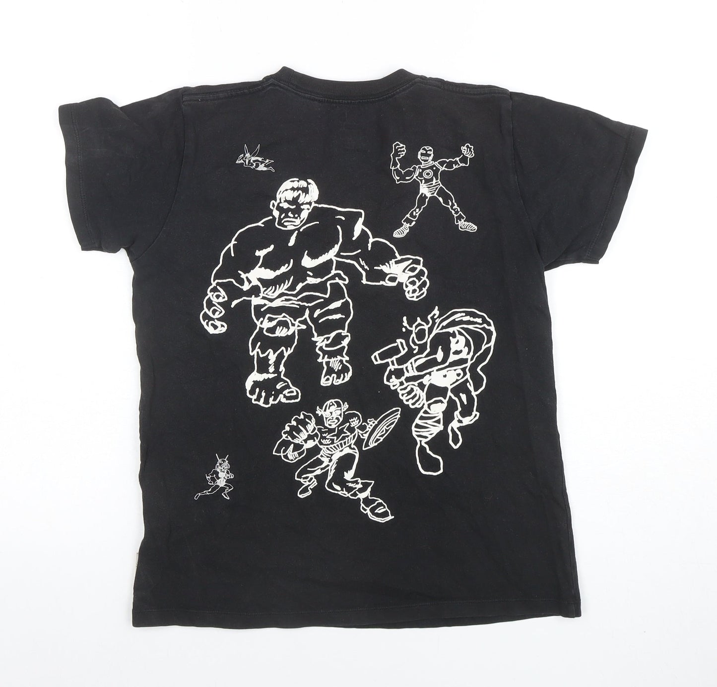 Uniqlo Kids Marvel Avengers Black Short Sleeve T-Shirt 11-12 Years