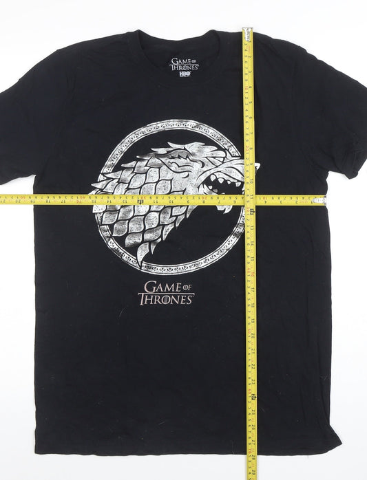 HBO Game of Thrones Men's Black Medium Stark Graphic Cotton T-Shirt