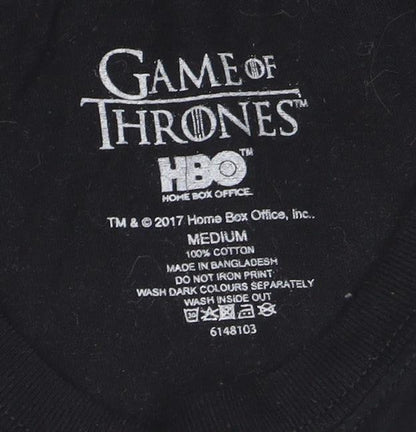 HBO Game of Thrones Men's Black Medium Stark Graphic Cotton T-Shirt