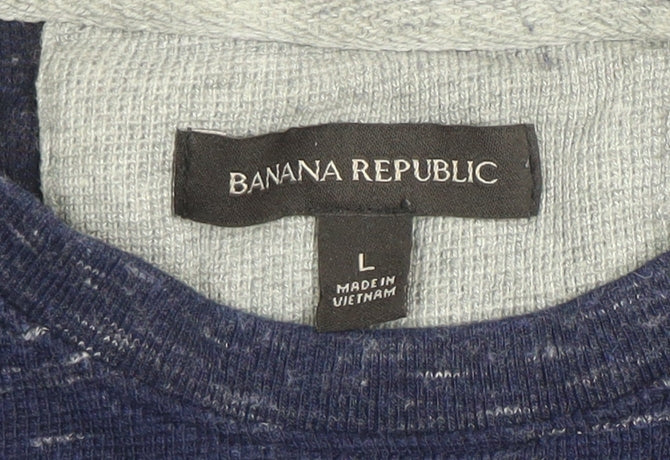 Mens UK Size L Banana Republic Blue Pullover Sweatshirt