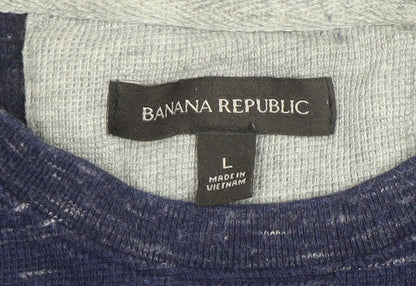 Mens UK Size L Banana Republic Blue Pullover Sweatshirt