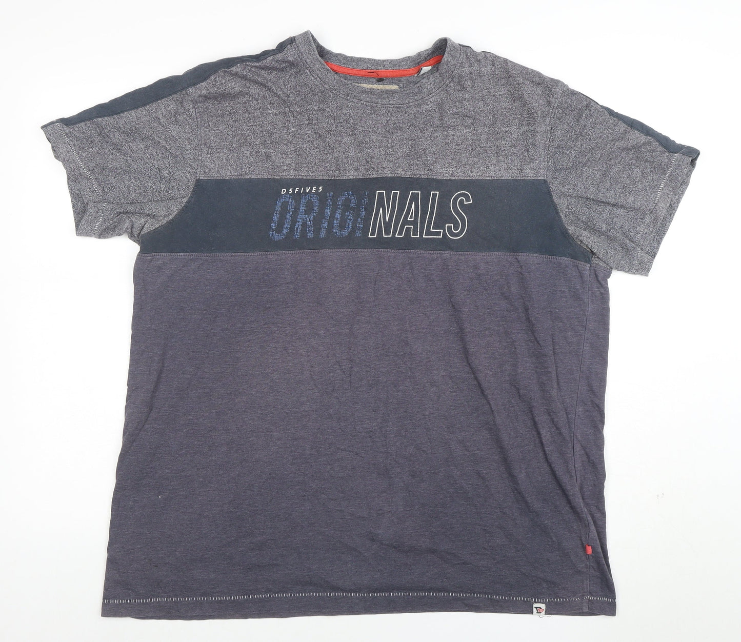 Mens UK Size 3XL DSFIVE5 RED Grey  T-Shirt