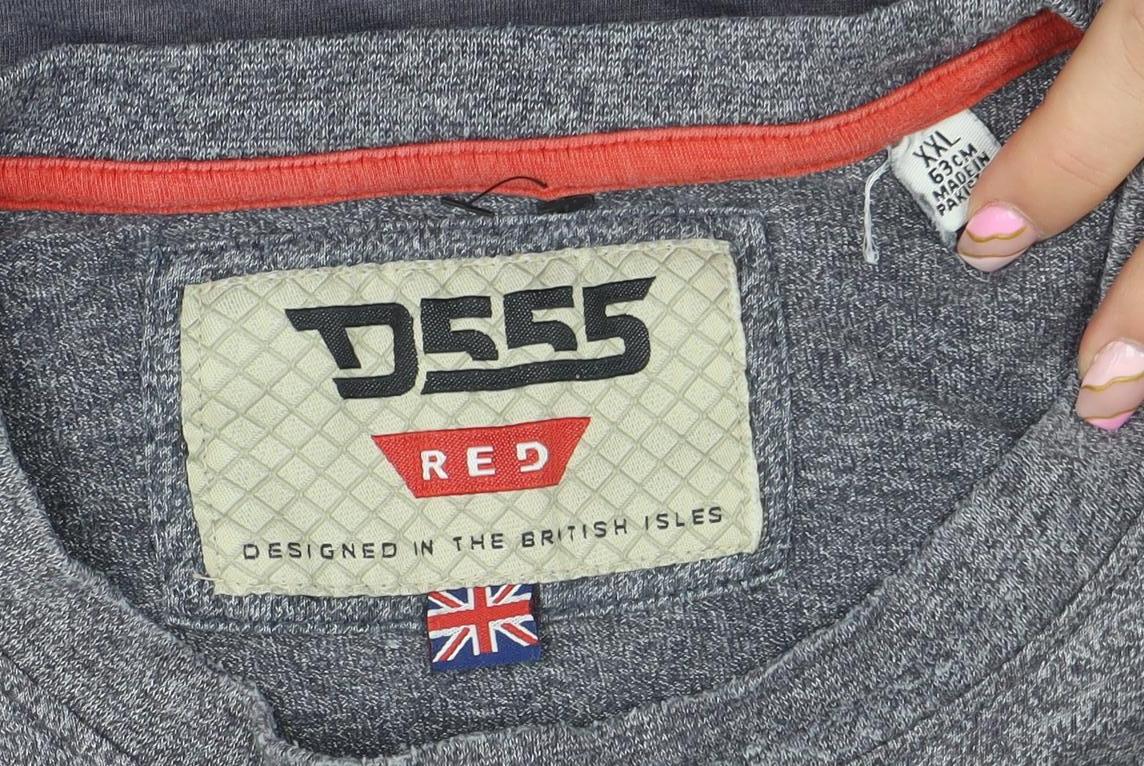 Mens UK Size 3XL DSFIVE5 RED Grey  T-Shirt