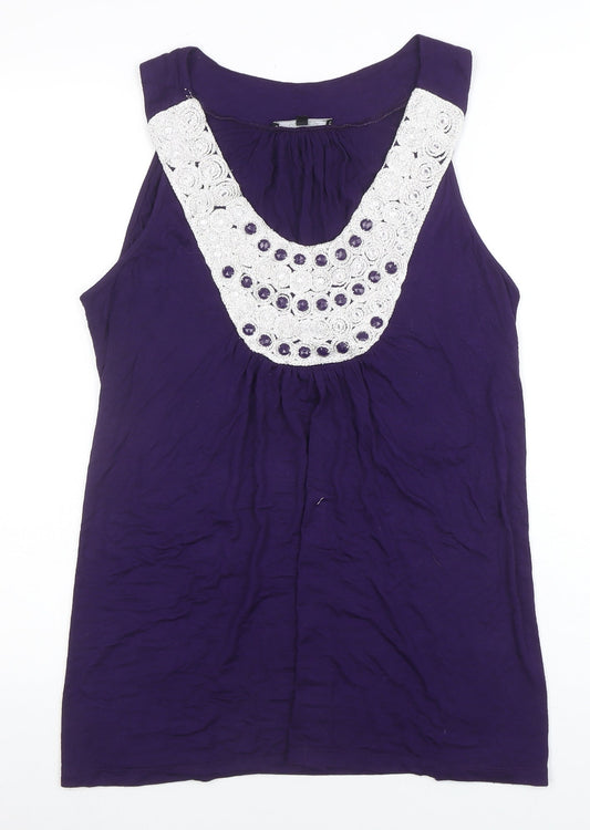 Womens UK Size 16 Dunnes Purple Tunic Tank