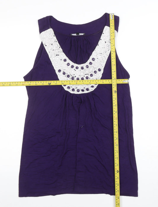 Womens UK Size 16 Dunnes Purple Tunic Tank