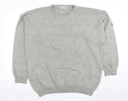 Tom Sayers Mens Grey XXL Crew Neck Acrylic Cotton Jumper