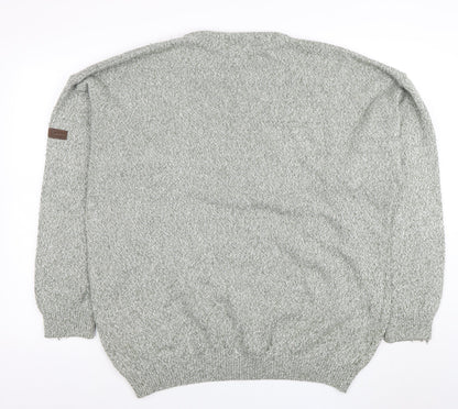 Tom Sayers Mens Grey XXL Crew Neck Acrylic Cotton Jumper