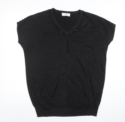 Womens UK Size M Wallis Black Tunic Blouse