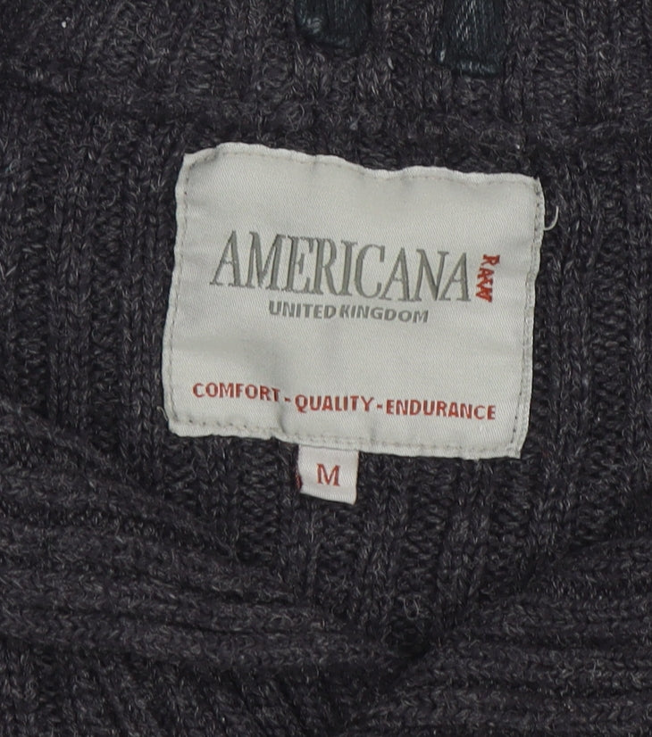 Mens UK Size M Americana Raw Grey Pullover Jumper