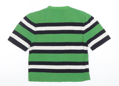 Womens UK Size M Zara Green Basic T-Shirt