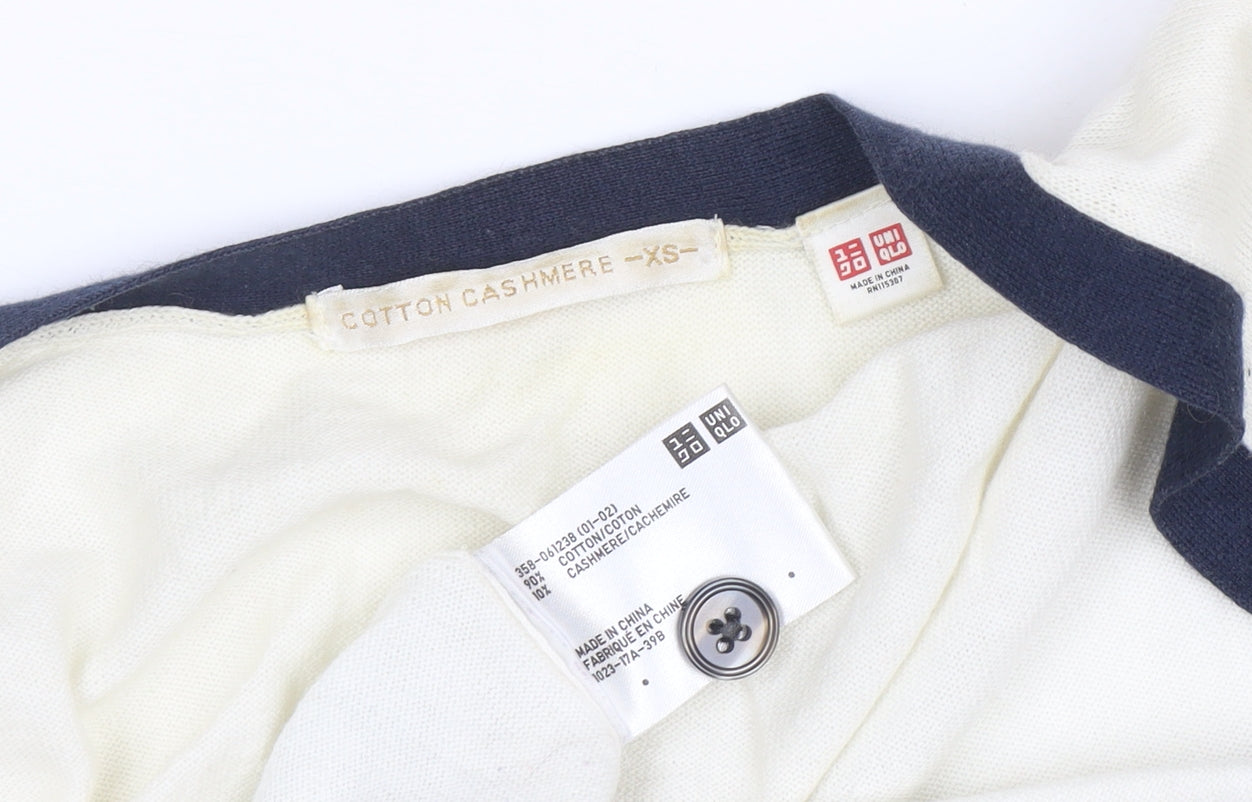 Womens UK Size XS Uniqlo Ivory Cardigan Jumper
