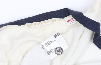 Womens UK Size XS Uniqlo Ivory Cardigan Jumper