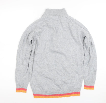 Womens UK Size S Whale of a Time Grey Full Zip Jumper