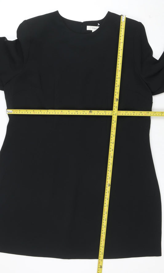 Marks and Spencer Women Black Size 20 Shift Knee Length Dress