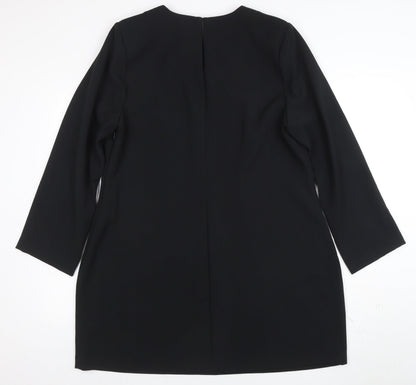 Marks and Spencer Women Black Size 20 Shift Knee Length Dress