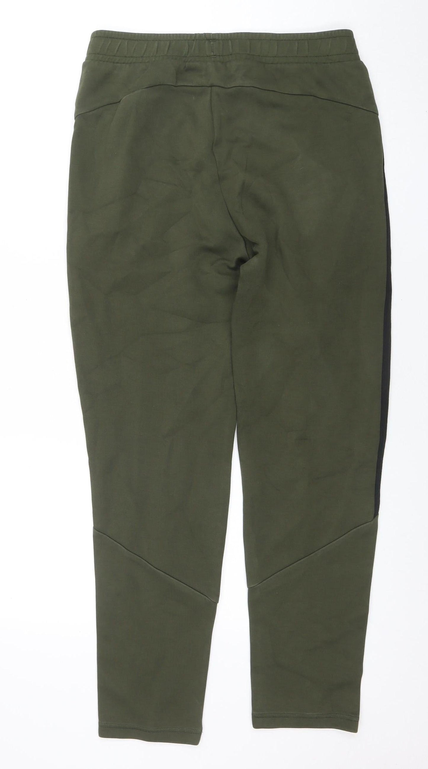 Mens UK Size M PUMA Regular Fit Jogger Green Trousers
