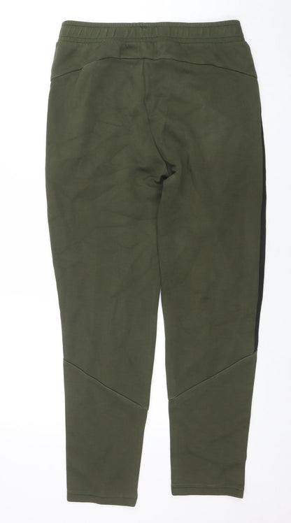 Mens UK Size M PUMA Regular Fit Jogger Green Trousers