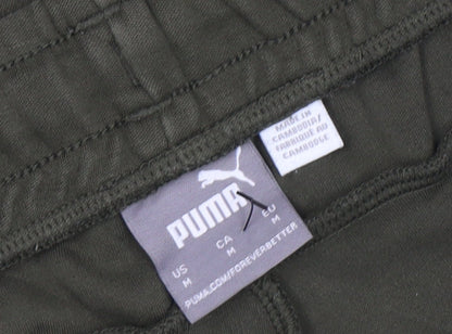 Mens UK Size M PUMA Regular Fit Jogger Green Trousers