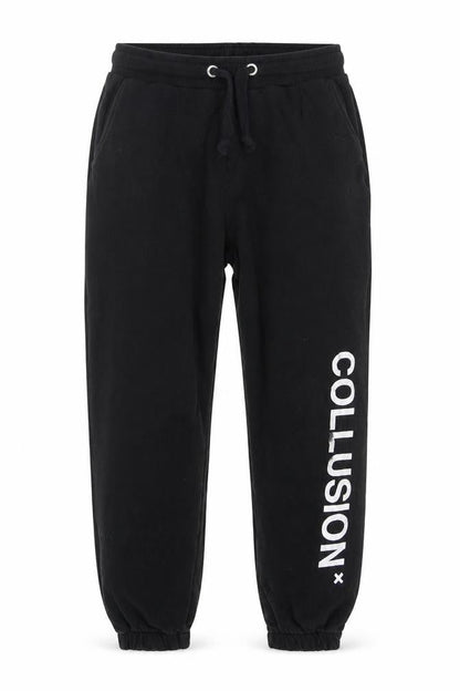 Mens UK Size S COLLUSION Relaxed Fit Jogger Black Trousers