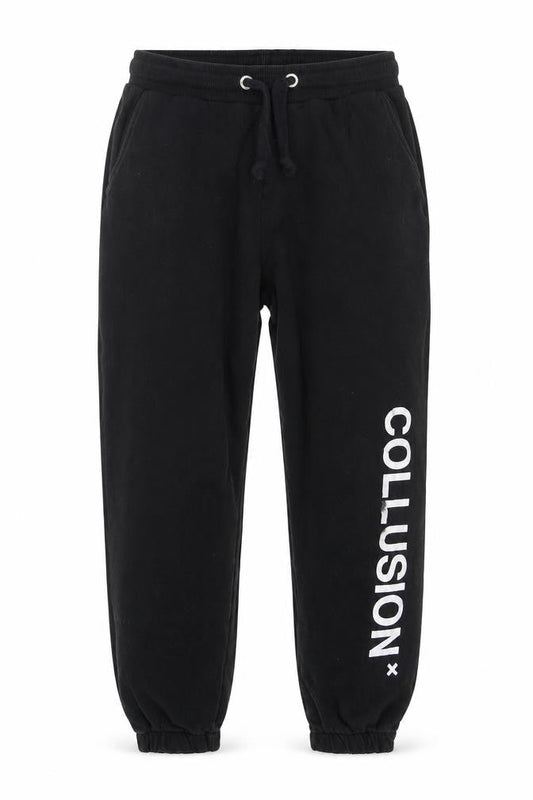 Mens UK Size S COLLUSION Relaxed Fit Jogger Black Trousers