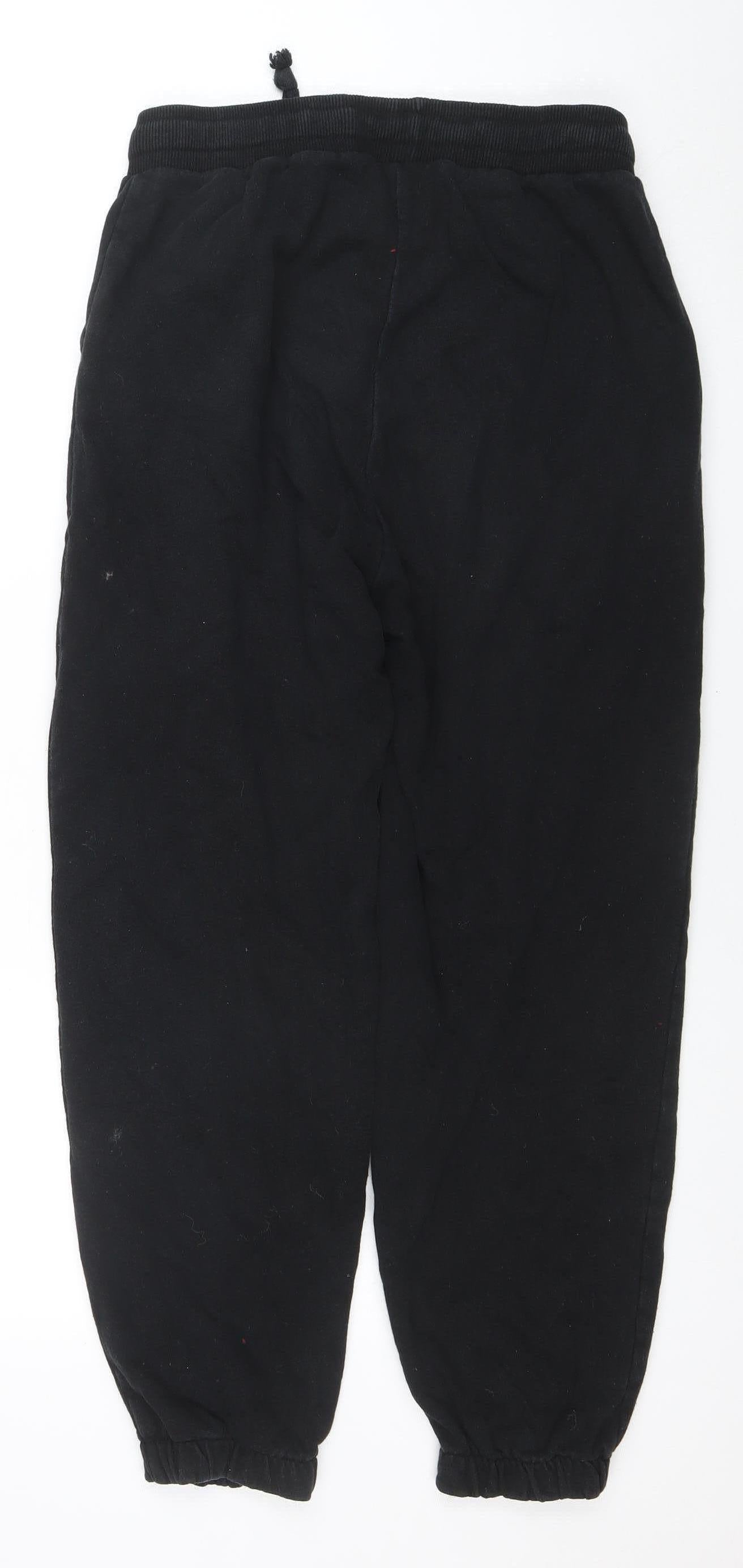 Mens UK Size S COLLUSION Relaxed Fit Jogger Black Trousers
