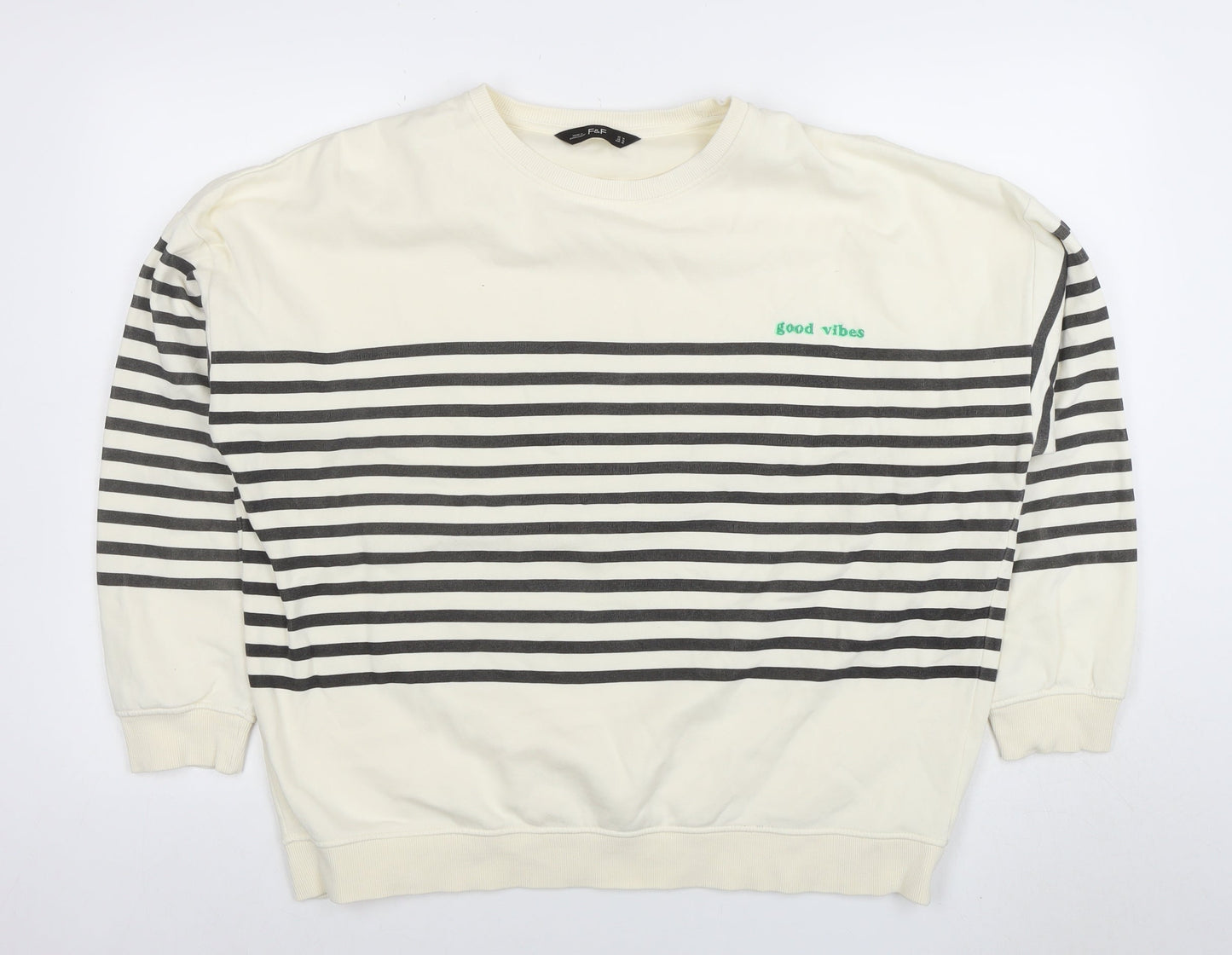 Womens UK Size 14 F&F Ivory Pullover Sweatshirt